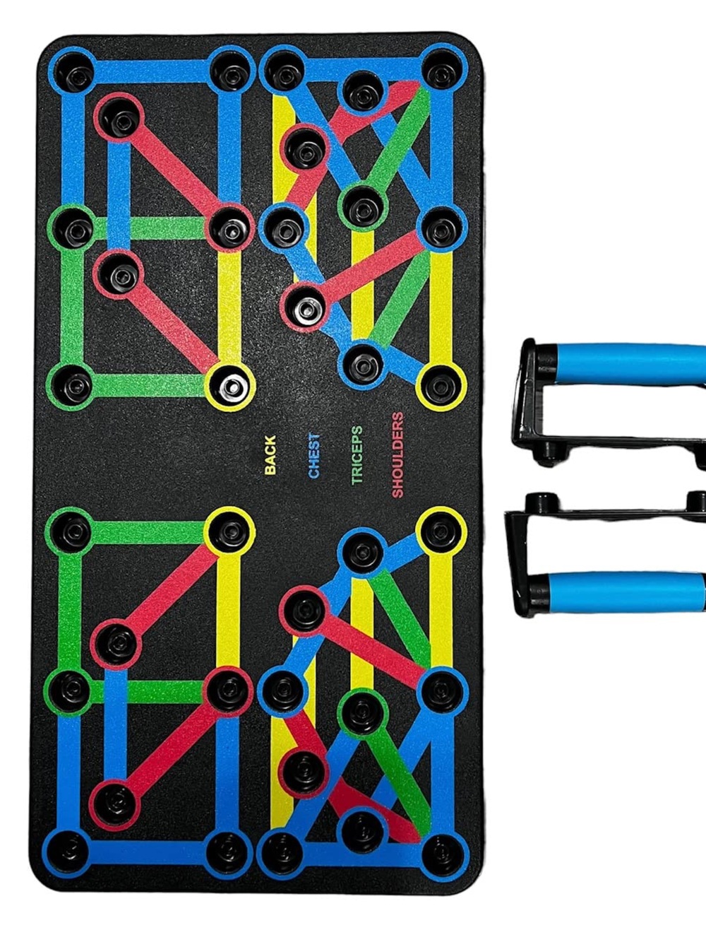 Push-Up Board with Blue Handles – Multi-Color Fitness Trainer